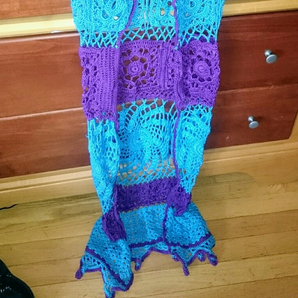 COTTON crochet long sweater - Picture 4 of 4